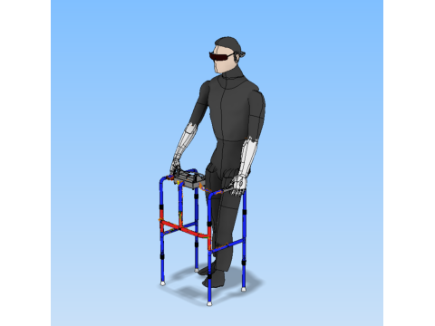 SMART BLIND STICK MOBILITY WHITE CANE WALKER DISABILITY PERSON Modello 3D