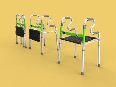 FOLDING WALKER SEAT FOLDABLE WALKING FRAME CHAIR STANDING AID 3Dモデル