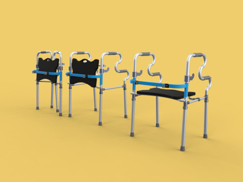 FOLDABLE WALKER SEAT FOLDING WALKING FRAME CHAIR STANDING AID 3Dモデル