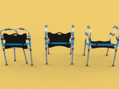 FOLDABLE WALKER SEAT FOLDING WALKING FRAME CHAIR STANDING AID 3D Model