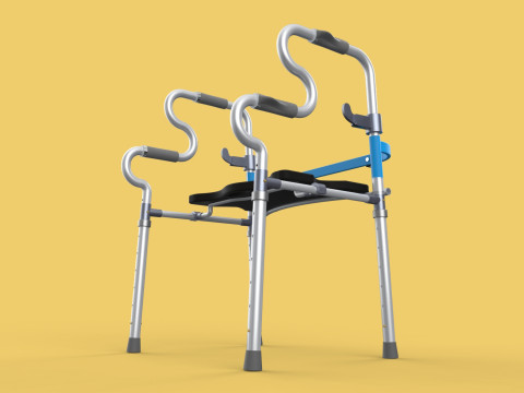 FOLDABLE WALKER SEAT FOLDING WALKING FRAME CHAIR STANDING AID 3D Model