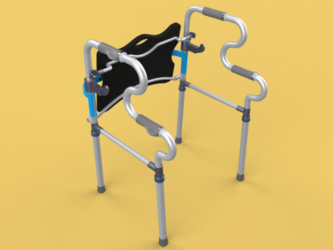 FOLDABLE WALKER SEAT FOLDING WALKING FRAME CHAIR STANDING AID 3D Model