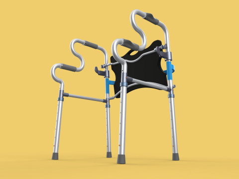 FOLDABLE WALKER SEAT FOLDING WALKING FRAME CHAIR STANDING AID 3D Model