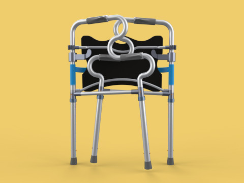 FOLDABLE WALKER SEAT FOLDING WALKING FRAME CHAIR STANDING AID 3D Model
