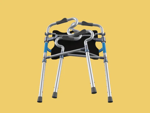 FOLDABLE WALKER SEAT FOLDING WALKING FRAME CHAIR STANDING AID 3D Model