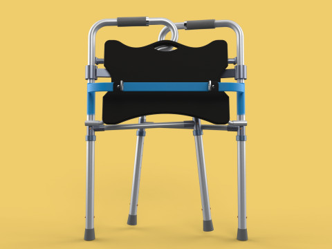 FOLDABLE WALKER SEAT FOLDING WALKING FRAME CHAIR STANDING AID 3D Model