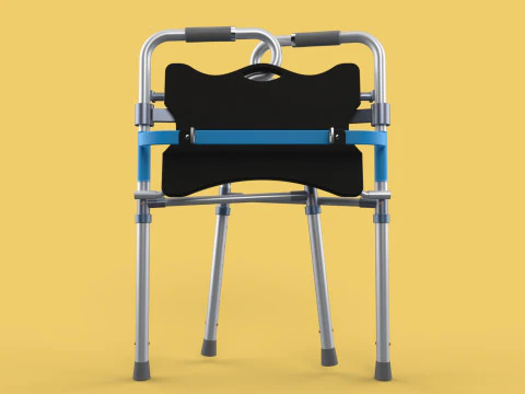 FOLDABLE WALKER SEAT FOLDING WALKING FRAME CHAIR STANDING AID 3D Model