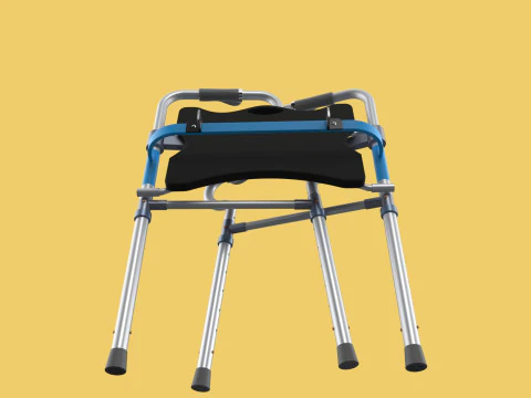 FOLDABLE WALKER SEAT FOLDING WALKING FRAME CHAIR STANDING AID 3D Model