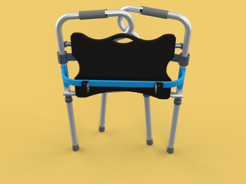 FOLDABLE WALKER SEAT FOLDING WALKING FRAME CHAIR STANDING AID 3D Model