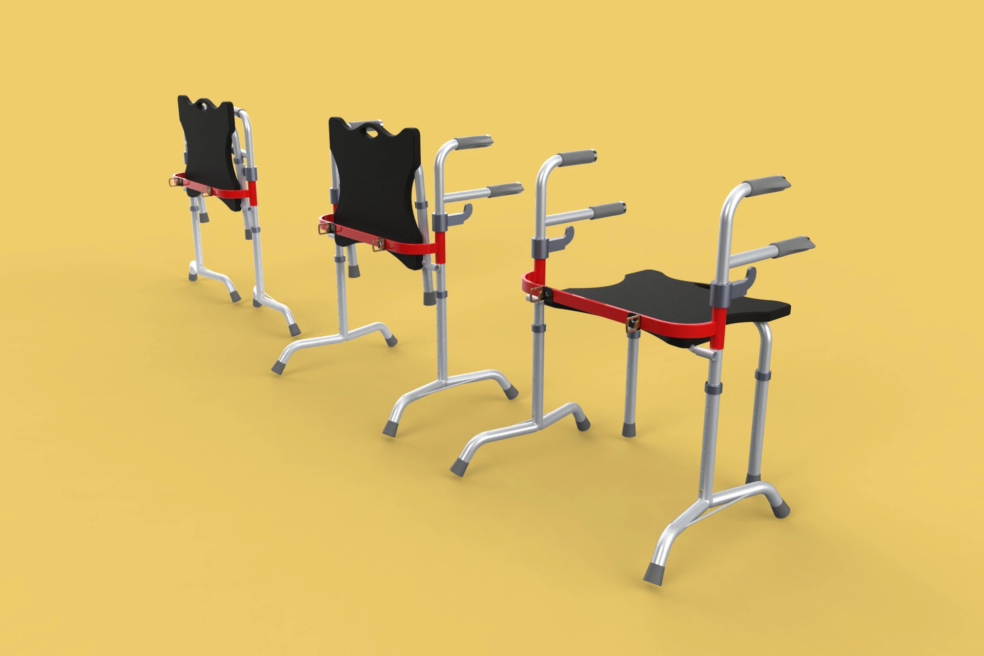 FOLDING WALKING FRAME SEAT FOLDABLE WALKER CHAIR STANDING AID 3D Model .c4d .max .obj .3ds .fbx .stl .blend 