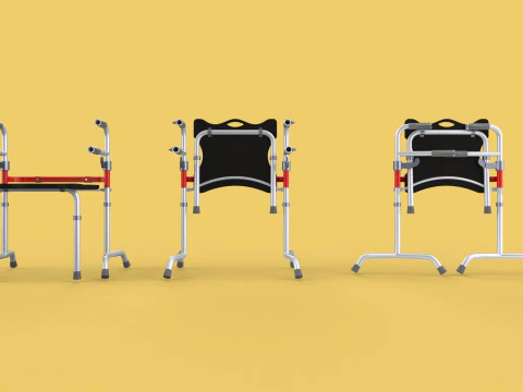 FOLDING WALKING FRAME SEAT FOLDABLE WALKER CHAIR STANDING AID 3D Model