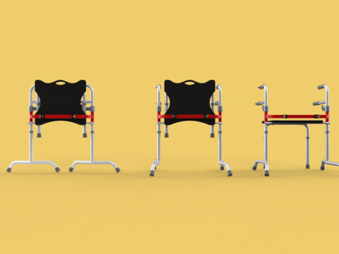FOLDING WALKING FRAME SEAT FOLDABLE WALKER CHAIR STANDING AID 3D 模型