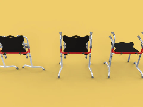 FOLDING WALKING FRAME SEAT FOLDABLE WALKER CHAIR STANDING AID 3D Model