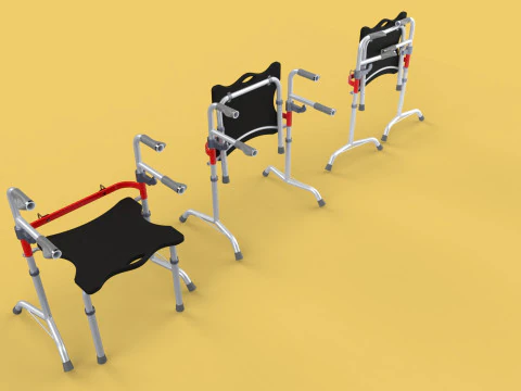 FOLDING WALKING FRAME SEAT FOLDABLE WALKER CHAIR STANDING AID 3D Model