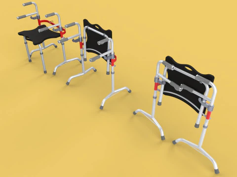 FOLDING WALKING FRAME SEAT FOLDABLE WALKER CHAIR STANDING AID 3D Model