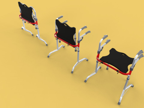 FOLDING WALKING FRAME SEAT FOLDABLE WALKER CHAIR STANDING AID 3D 模型