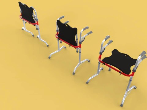 FOLDING WALKING FRAME SEAT FOLDABLE WALKER CHAIR STANDING AID 3D Model