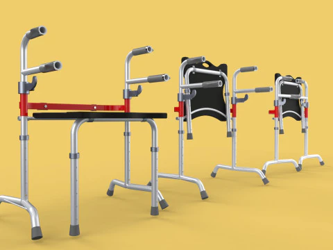 FOLDING WALKING FRAME SEAT FOLDABLE WALKER CHAIR STANDING AID 3D Model