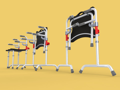 FOLDING WALKING FRAME SEAT FOLDABLE WALKER CHAIR STANDING AID 3D 模型
