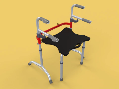 FOLDING WALKING FRAME SEAT FOLDABLE WALKER CHAIR STANDING AID 3D Model