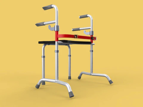 FOLDING WALKING FRAME SEAT FOLDABLE WALKER CHAIR STANDING AID 3D Model