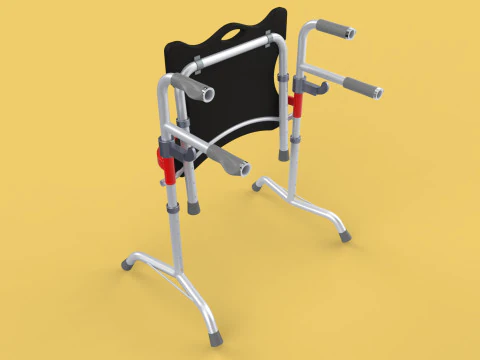 FOLDING WALKING FRAME SEAT FOLDABLE WALKER CHAIR STANDING AID 3D Model