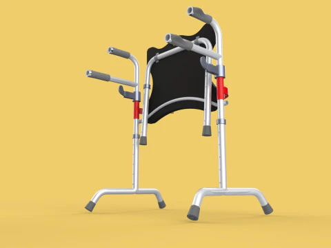 FOLDING WALKING FRAME SEAT FOLDABLE WALKER CHAIR STANDING AID 3D Model