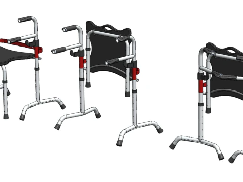 FOLDING WALKING FRAME SEAT FOLDABLE WALKER CHAIR STANDING AID 3D Model