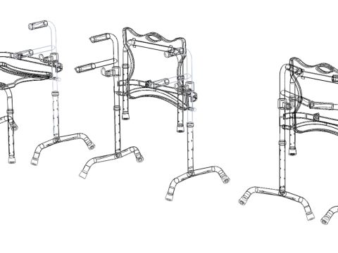 FOLDING WALKING FRAME SEAT FOLDABLE WALKER CHAIR STANDING AID 3D 模型