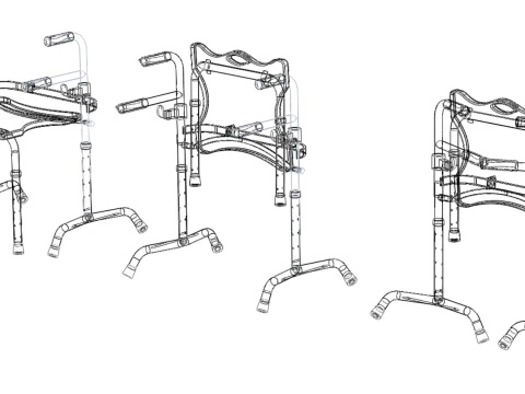 FOLDING WALKING FRAME SEAT FOLDABLE WALKER CHAIR STANDING AID 3D Model