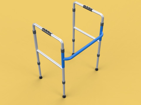 ADJUSTABLE WALKER ZIMMER WALKING FRAME STANDING MOBILITY AID 3D 모델