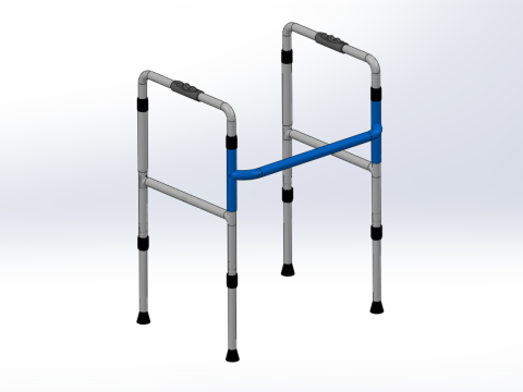 ADJUSTABLE WALKER ZIMMER WALKING FRAME STANDING MOBILITY AID 3D 모델