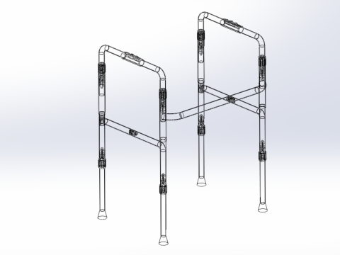 ADJUSTABLE WALKER ZIMMER WALKING FRAME STANDING MOBILITY AID 3D 모델