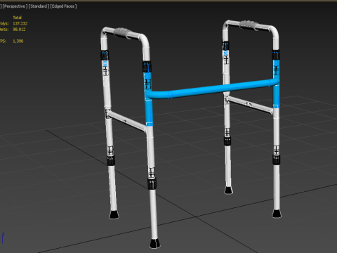 ADJUSTABLE WALKER ZIMMER WALKING FRAME STANDING MOBILITY AID 3D 모델