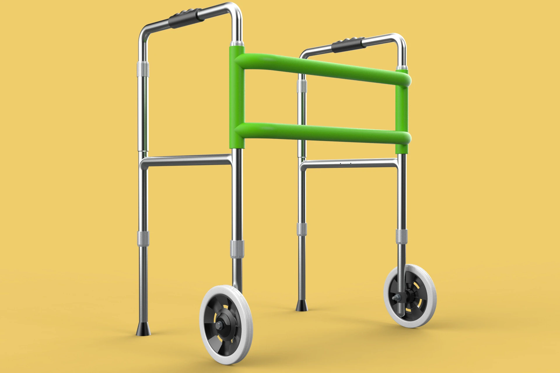 WHEELED WALKER ROLLING ZIMMER WALKING FRAME ROLLATOR FOLDABLE 3D Model .c4d .max .obj .3ds .fbx .stl .blend 