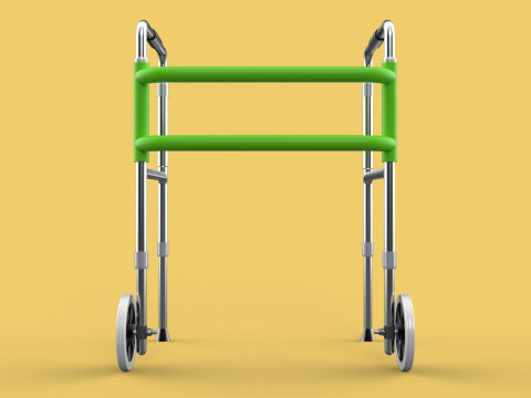 WHEELED WALKER ROLLING ZIMMER WALKING FRAME ROLLATOR FOLDABLE Model 3D