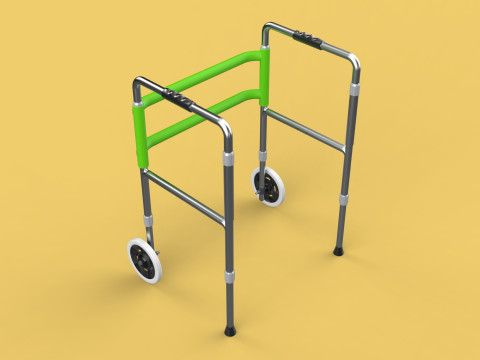 WHEELED WALKER ROLLING ZIMMER WALKING FRAME ROLLATOR FOLDABLE Model 3D