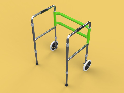 WHEELED WALKER ROLLING ZIMMER WALKING FRAME ROLLATOR FOLDABLE Model 3D