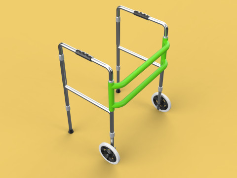 WHEELED WALKER ROLLING ZIMMER WALKING FRAME ROLLATOR FOLDABLE Model 3D