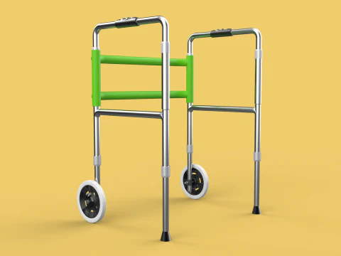 WHEELED WALKER ROLLING ZIMMER WALKING FRAME ROLLATOR FOLDABLE 3D Model