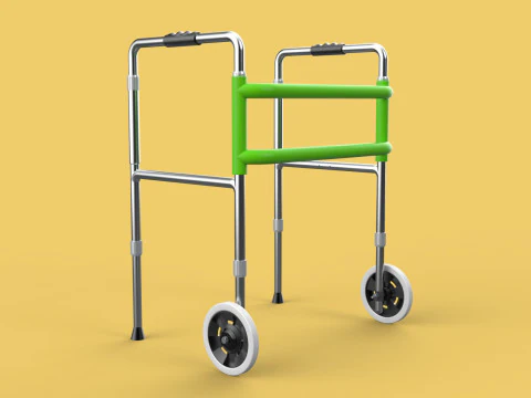 WHEELED WALKER ROLLING ZIMMER WALKING FRAME ROLLATOR FOLDABLE 3D Model