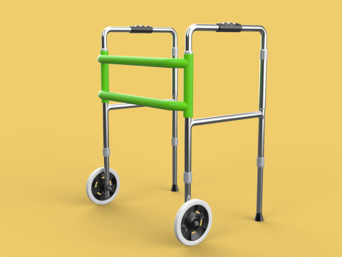 WHEELED WALKER ROLLING ZIMMER WALKING FRAME ROLLATOR FOLDABLE Model 3D