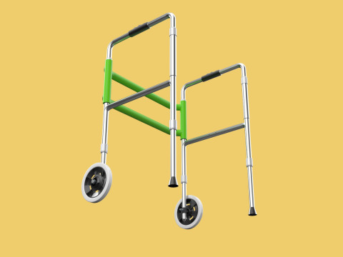 WHEELED WALKER ROLLING ZIMMER WALKING FRAME ROLLATOR FOLDABLE Model 3D