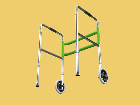 WHEELED WALKER ROLLING ZIMMER WALKING FRAME ROLLATOR FOLDABLE Model 3D