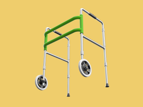 WHEELED WALKER ROLLING ZIMMER WALKING FRAME ROLLATOR FOLDABLE Model 3D