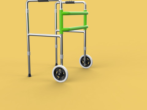 WHEELED WALKER ROLLING ZIMMER WALKING FRAME ROLLATOR FOLDABLE Model 3D