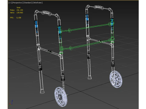 WHEELED WALKER ROLLING ZIMMER WALKING FRAME ROLLATOR FOLDABLE 3D Model