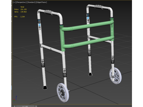 WHEELED WALKER ROLLING ZIMMER WALKING FRAME ROLLATOR FOLDABLE Model 3D