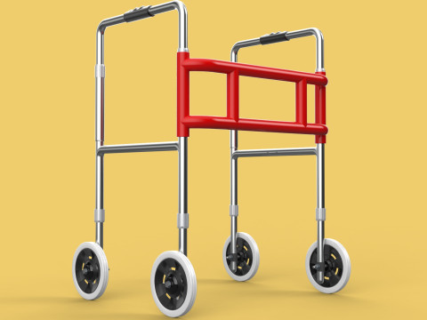 ROLLING WHEELED WALKER ZIMMER WALKING FRAME ROLLATOR FOLDABLE 3D Model