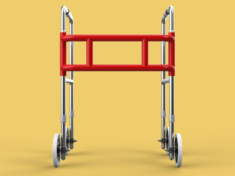 ROLLING WHEELED WALKER ZIMMER WALKING FRAME ROLLATOR FOLDABLE 3D-Modell